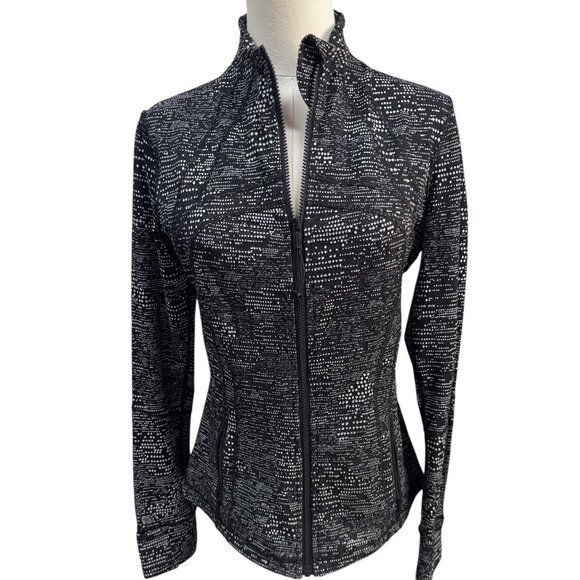 Like New Lululemon Define Jacket – Black White Speckle Print – Size 8 - Picture 1 of 6